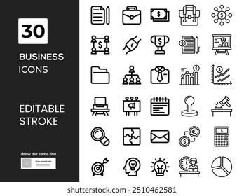 Corporate business startup vector illustration. Flat thin line icon set of financial data technology, success strategy for development of business finance investment, successful project start symbols