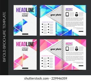 Corporate business stationery bifold brochure templates. Vector illustration