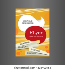 Corporate business stationery brochure template with place for photo and text.