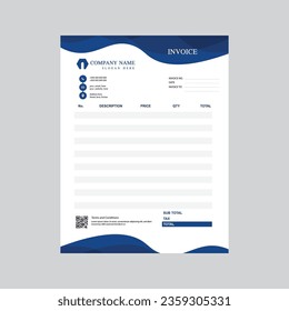 corporate business stationery Invoice template.