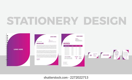 Corporate Business Stationery Item Design Business card design, Id Card , Invoice Design, Leatherhead office item 