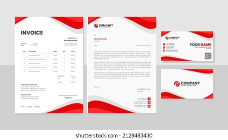 Corporate business stationery pack template