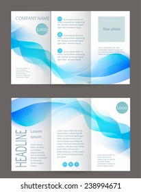 Corporate business stationery template. Abstract trifold brochure design. Vector illustration.