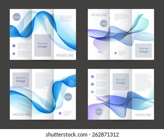 Corporate business stationery template. Abstract trifold brochure design. Vector illustration. 