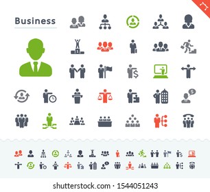 Corporate Business - Sticker Icons. A set of professional, pixel-aligned icons.