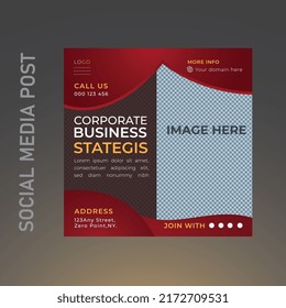 Corporate Business Strategies, Business promotion and corporate social media banner template or square flyer for marketing social media. It is fully editable web banner template.