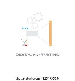 corporate business strategy digital marketing concept line style isolated