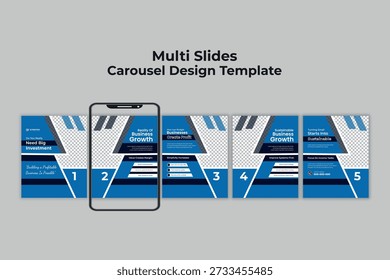 Corporate Business Strategy Multi Slide Carousel Design