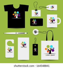 Corporate business style design with art tree