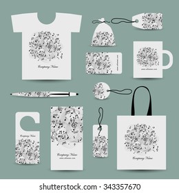 Corporate business style design, music theme. Vector illustration
