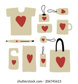 Corporate business style design with red heart