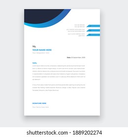 Corporate business style letterhead template , Vector illustration.  