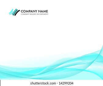 Corporate business template background - blue waves