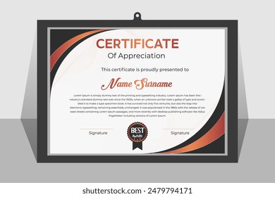 Corporate ,Business, Training achievement certificate template Vector design. soft design. e