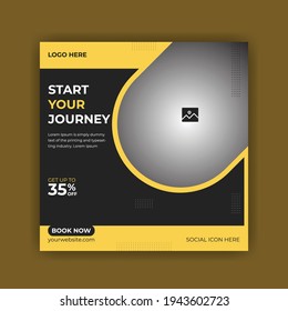 corporate business travel social media post design template