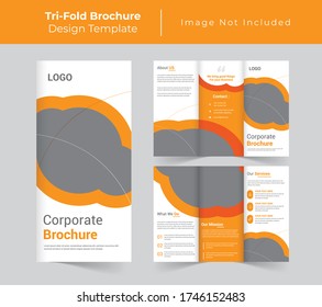 Corporate business tri fold brochure design template, creative tri fold poster, flyer, leaflet set design