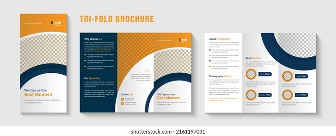 Corporate business tri-fold brochure template design, Creative business trifold brochure