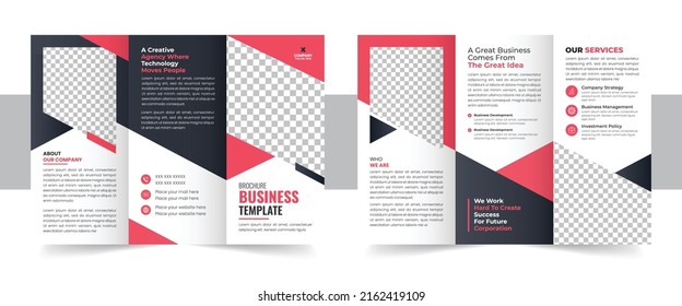 Corporate business trifold brochure template, Creative and Professional tri fold brochure vector design. Creative corporate modern business trifold brochure template