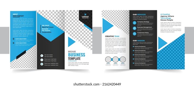 Corporate business trifold brochure template, Creative and Professional tri fold brochure vector design. Brochure design, brochure template, creative tri-fold