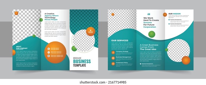 Corporate business trifold brochure template; Creative and Professional tri fold brochure vector design. Tri fold brochure design, Business Tri fold brochure design