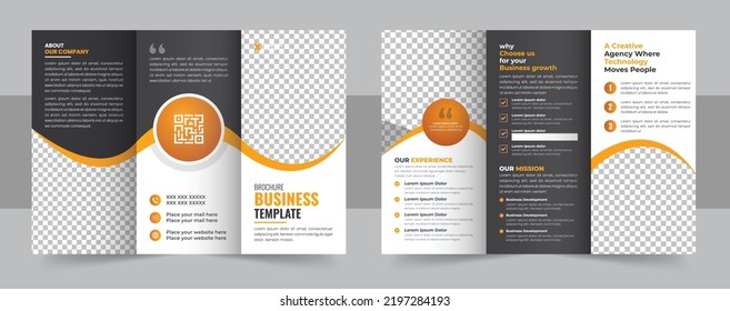 Corporate business trifold brochure template. Modern, Creative and Professional tri fold brochure design. brochure template, creative tri-fold, trend brochure template vector