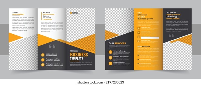 Corporate business trifold brochure template. Brochure design, brochure template, creative tri-fold, trend brochure template design vector