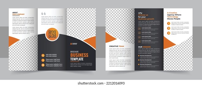 Corporate business trifold brochure template. Modern, Creative and Professional tri fold brochure design. Trifold brochure design. A4 abstract business brochure template