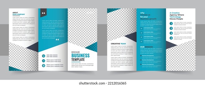 Corporate business trifold brochure template. Modern, Creative and Professional tri fold brochure design. Brochure design, brochure template, creative tri-fold