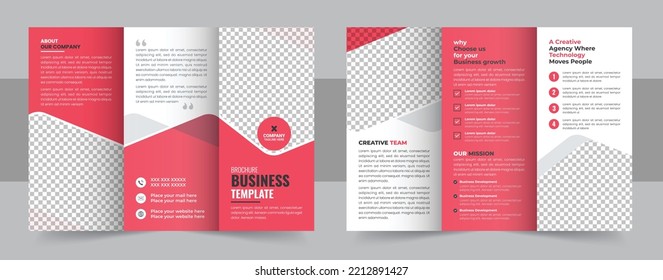 Corporate business trifold brochure template. Modern, Creative and Professional tri fold brochure design. minimal style trifold brochure design template