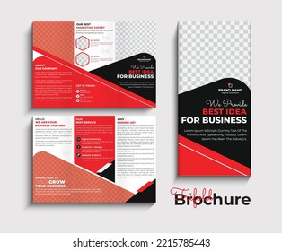 Corporate business trifold brochure template, Creative and Professional Design 