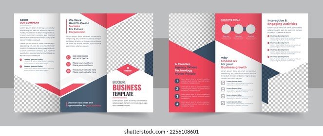 Corporate business trifold brochure template. Modern, Creative and Professional tri fold brochure vector design. brochure template, creative tri-fold template design vector