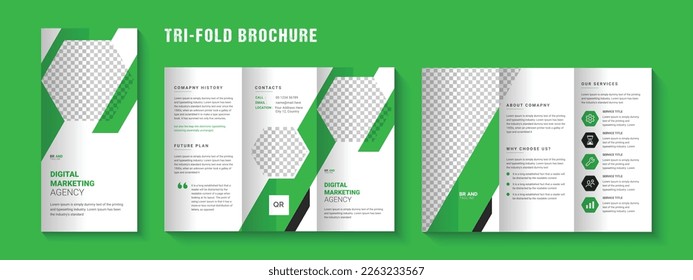Corporate business tri-fold brochure template design