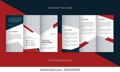 Corporate business tri-fold brochure template design, printable brochure template vector
