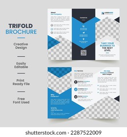 Corporate business trifold brochure template. Modern, Creative, and Professional tri fold brochure vector design