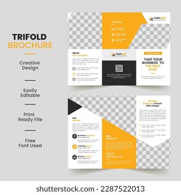 Corporate business trifold brochure template. Modern, Creative, and Professional tri fold brochure vector design
