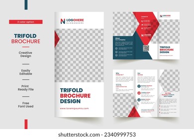 Corporate Business Trifold Brochure Template with A4 Size