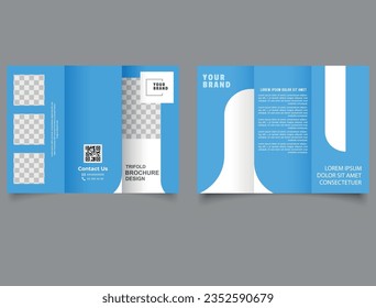 Corporate business trifold brochure template. Modern, Creative