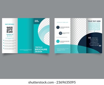 Corporate business trifold brochure template. Vector editable template