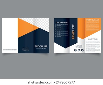 Corporate business trifold brochure template. Brochure design, brochure template. Creative and Professional tri fold brochure vector design.