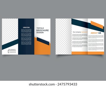 Corporate business trifold brochure template. Brochure design, brochure template, creative tri-fold, trend brochure template design.