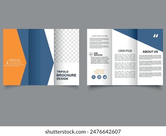 Corporate business trifold brochure template. Modern, Creative and Professional tri fold brochure vector design.