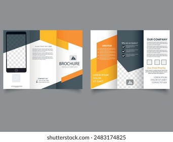 Corporate business trifold brochure template. Modern, Creative and Professional tri fold brochure design. brochure template.