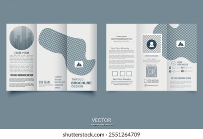 Corporate business trifold brochure template vector image. Trifold flyer or brochure