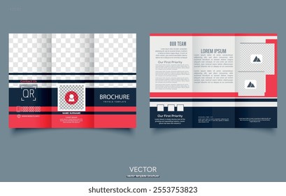 Corporate business trifold brochure template. Modern, Creative and Professional tri fold brochure vector design