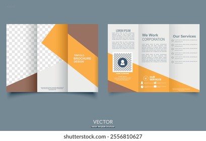 Corporate business trifold brochure template. Brochure design, brochure template, creative tri-fold, trend template design vector