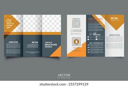 Corporate business trifold brochure template, Creative and Professional tri fold brochure vector design