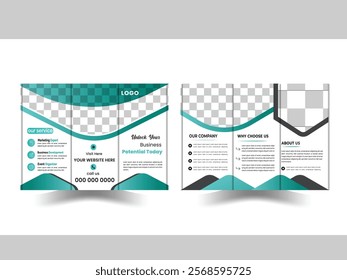 Corporate business trifold brochure template. Modern, Creative and Professional tri fold brochure.