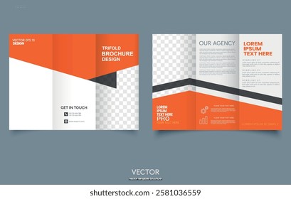 Corporate business trifold brochure template, Creative and Professional tri fold brochure vector design