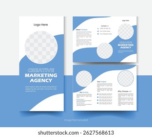 Corporate business trifold brochure template design, Creative and Professional tri fold brochure vector design, modern trifold business brochure