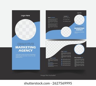 Corporate business trifold brochure template, Creative and Professional tri fold brochure vector design, modern trifold business brochure